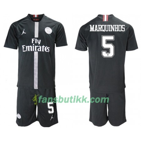 Fotballdrakt Paris Saint Germain Marquinhos 5 Jodan Svart Barn Tredjetrøye 2018-2019 Kortermet